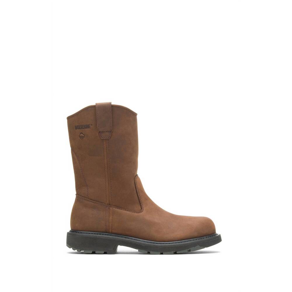 NEW WOLVERINE men's work steel toe wellington work boot - medium in brown - Picture 3 of 3